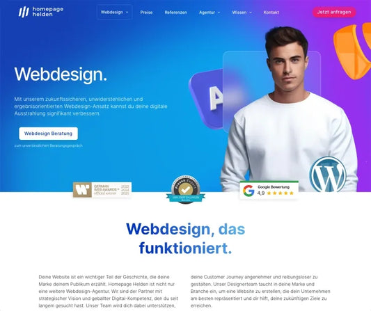Homepage Helden GmbH - Website [Relaunch] - Winner 2025